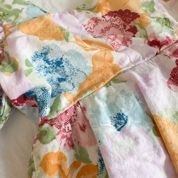 Buddy Love Alana Puff‎ Sleeve Square Neck Peplum Crop Carnation Floral SMALL - Picture 5 of 9